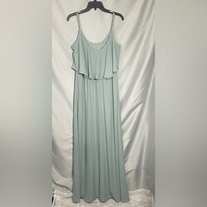 Show Me Your Mumu Caitlin Ruffle Maxi Formal Dress Wedding Bridesmaid Green XL